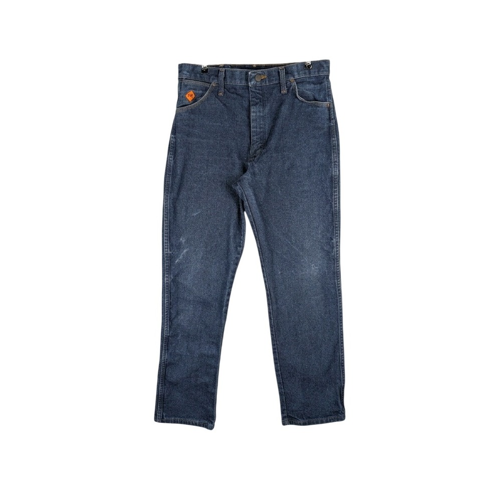 Wrangler Flame Resistant Denim Jeans Mens Dark Wash Workwear Pants 32x32